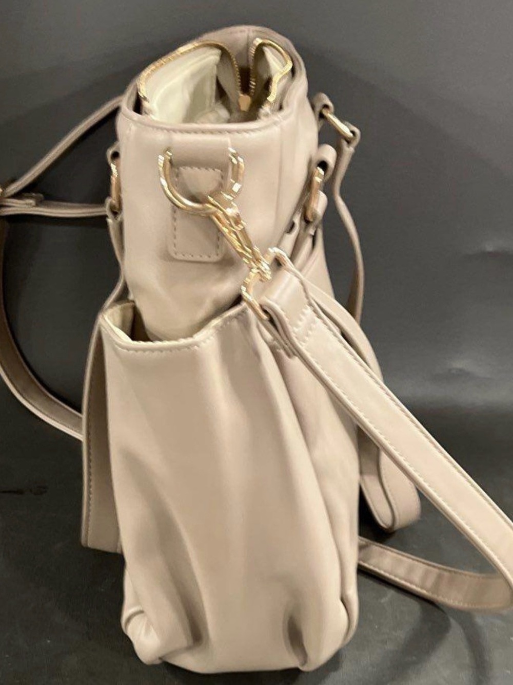 White Elm Taupe Carina Tote Bag from smoke free home - Picture 6 of 8